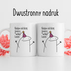 Kubek z nadrukiem "Kolejny rok bliżej śmierci: *wybija* Ludzie:"