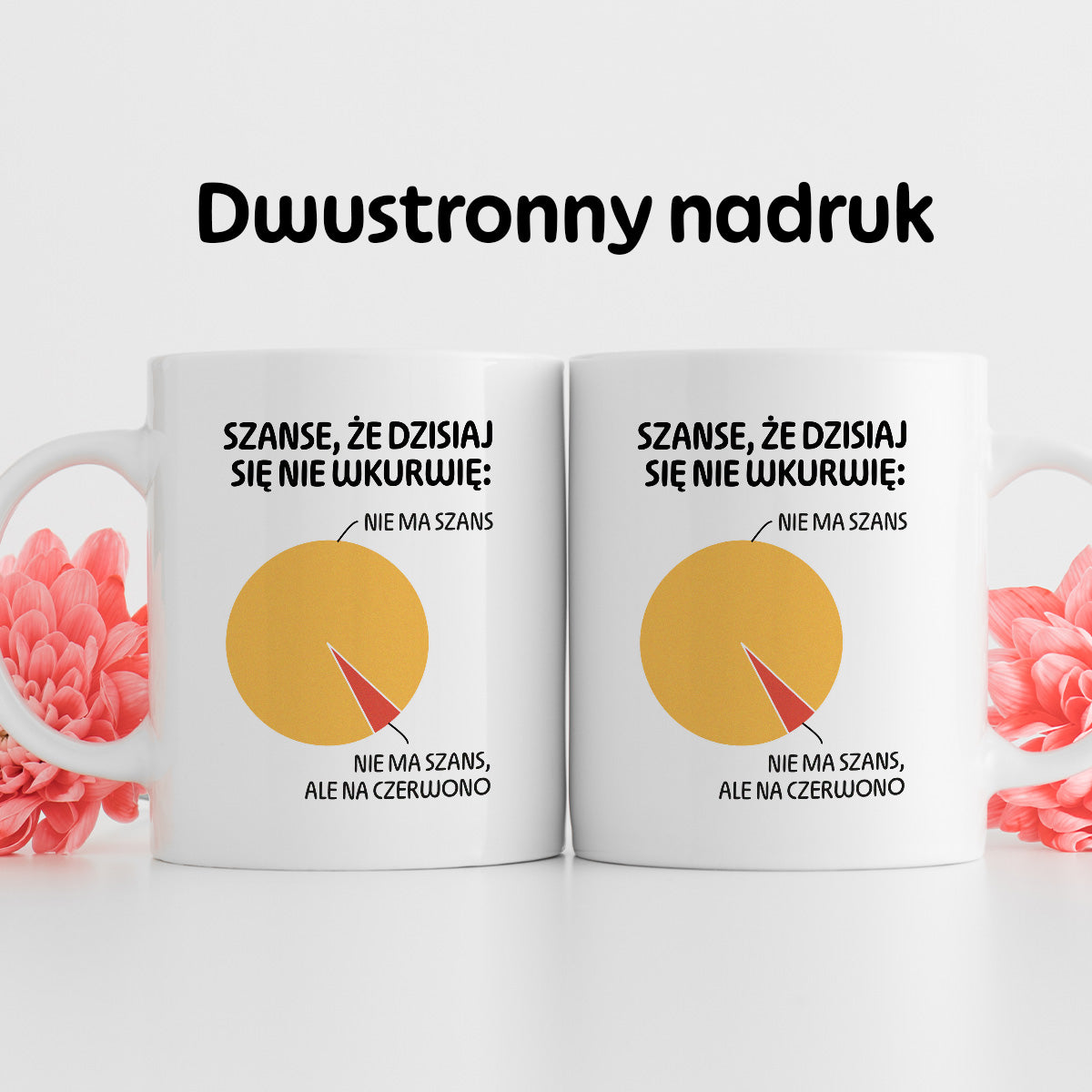 Kubek z nadrukiem - "Szanse, że dzisiaj się nie wkurwię" - WYKRES I