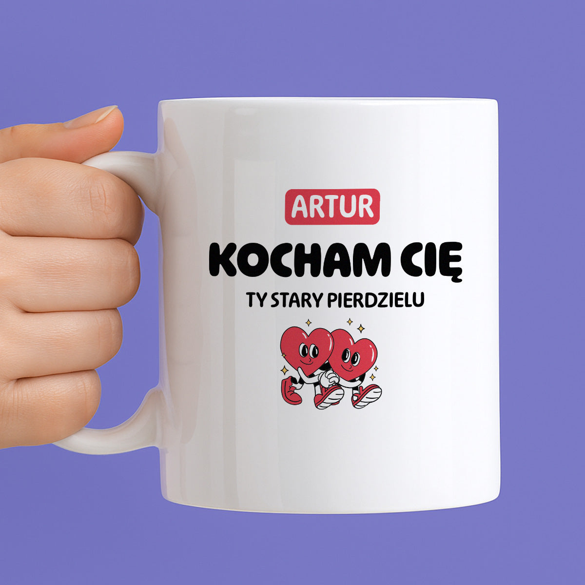 Kubek spersonalizowany z IMIENIEM "Kocham Cię STARY PIERDZIELU I"