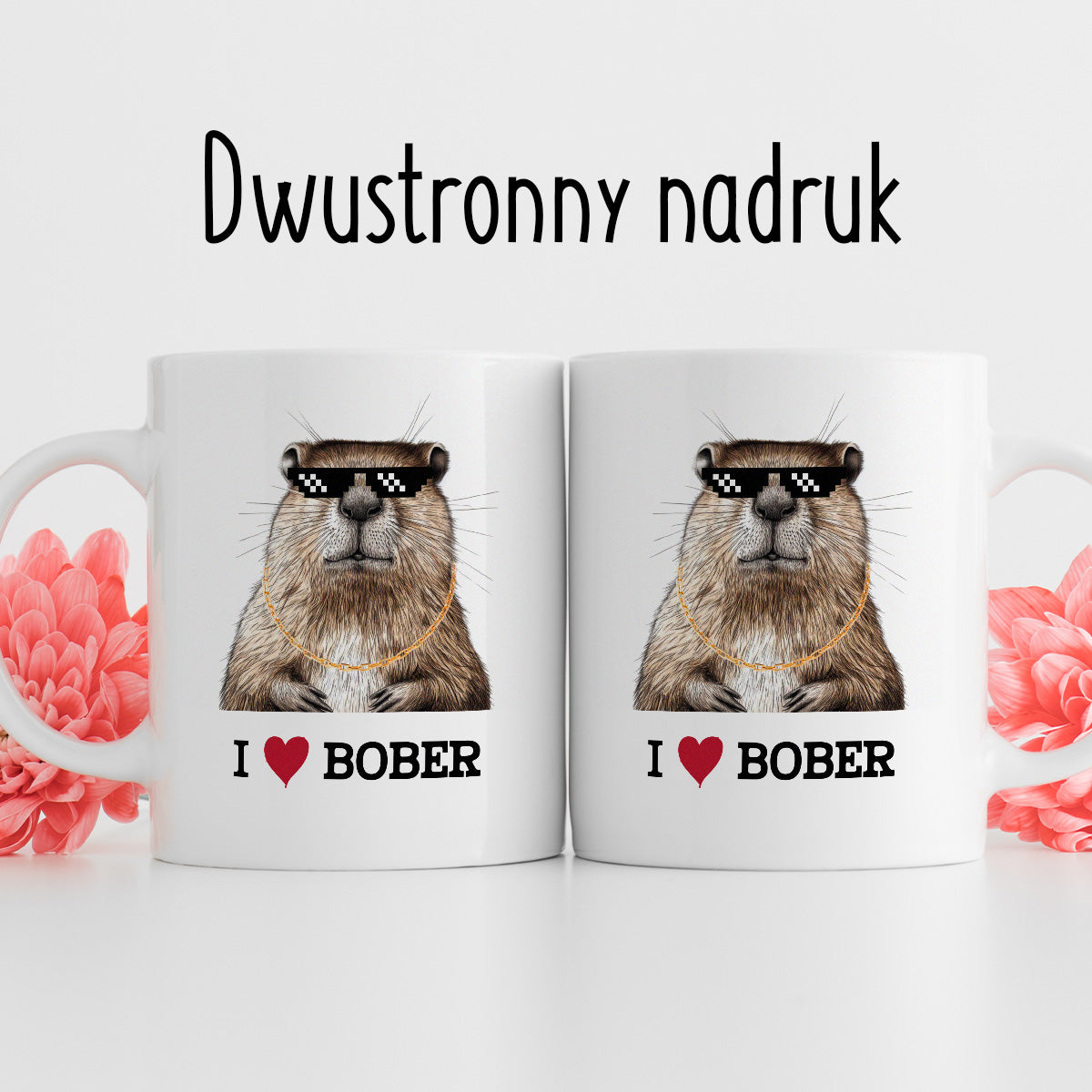 Kubek z nadrukiem "I love BOBER"