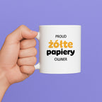 Kubek z nadrukiem - "PROUD żółte papiery OWNER"