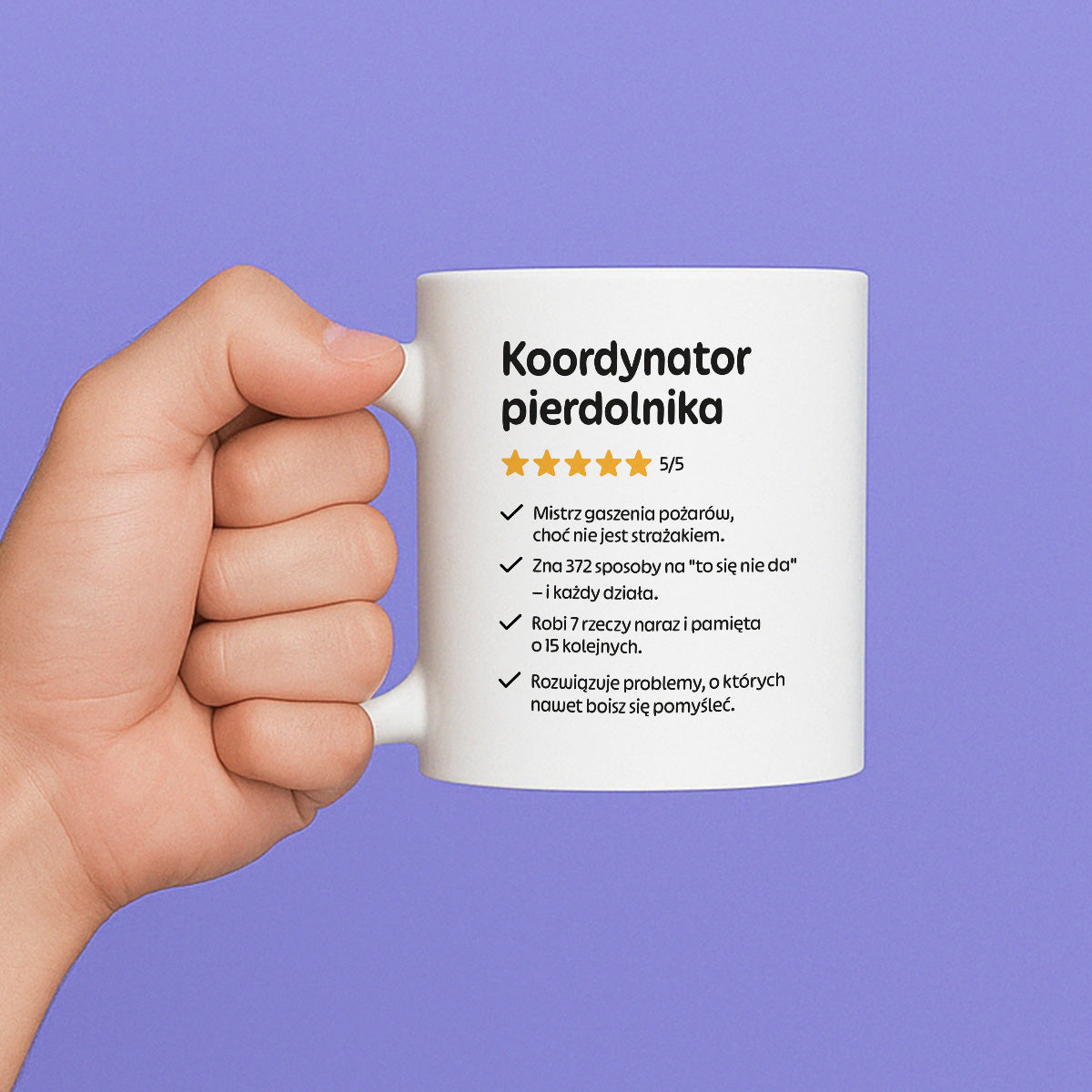 Kubek z nadrukiem "Koordynator pierdolnika"