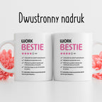 Kubek z nadrukiem "Work Bestie" na odejście z pracy