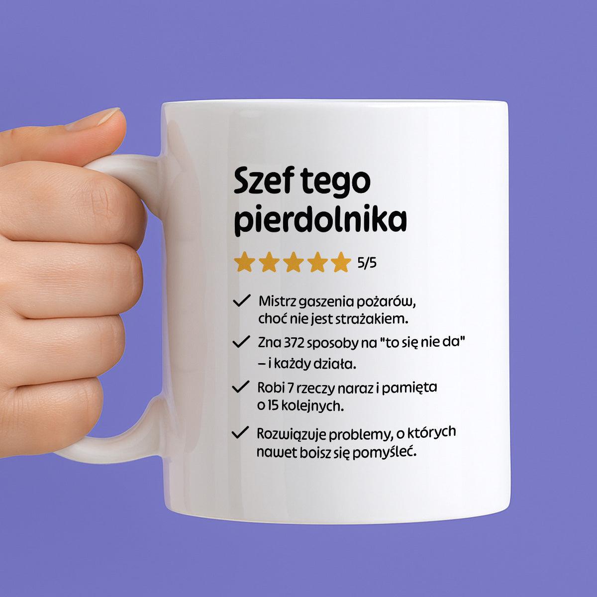 Kubek z nadrukiem "Szef tego pierdolnika"