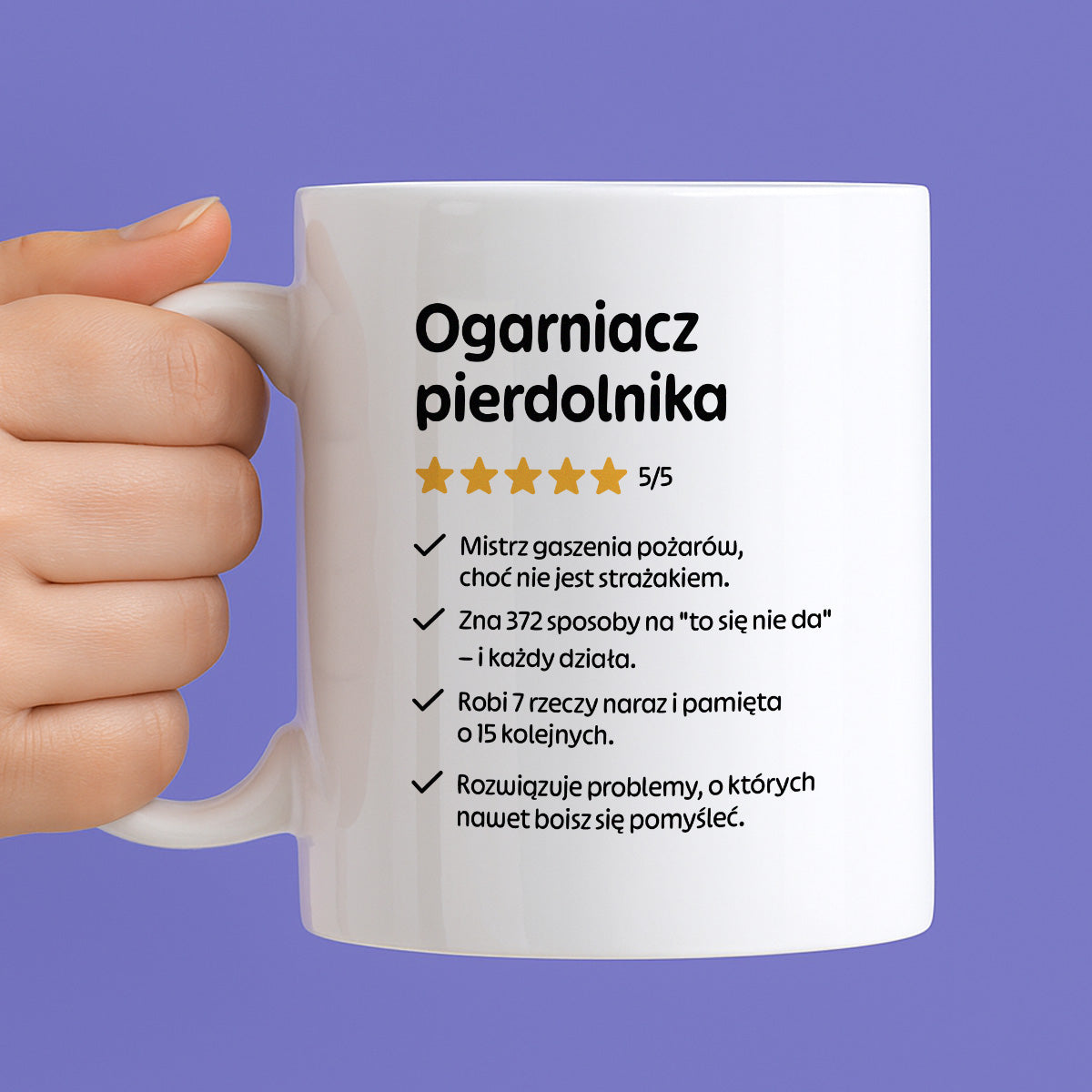 Kubek z nadrukiem "Ogarniacz pierdolnika"