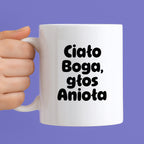 Kubek z nadrukiem "Ciało Boga, głos Anioła"