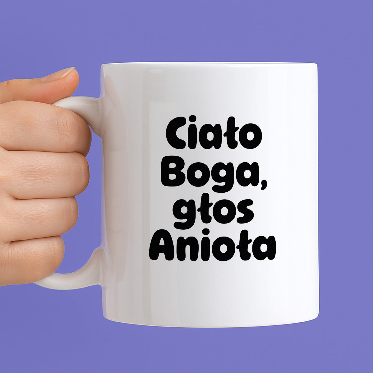 Kubek z nadrukiem "Ciało Boga, głos Anioła"