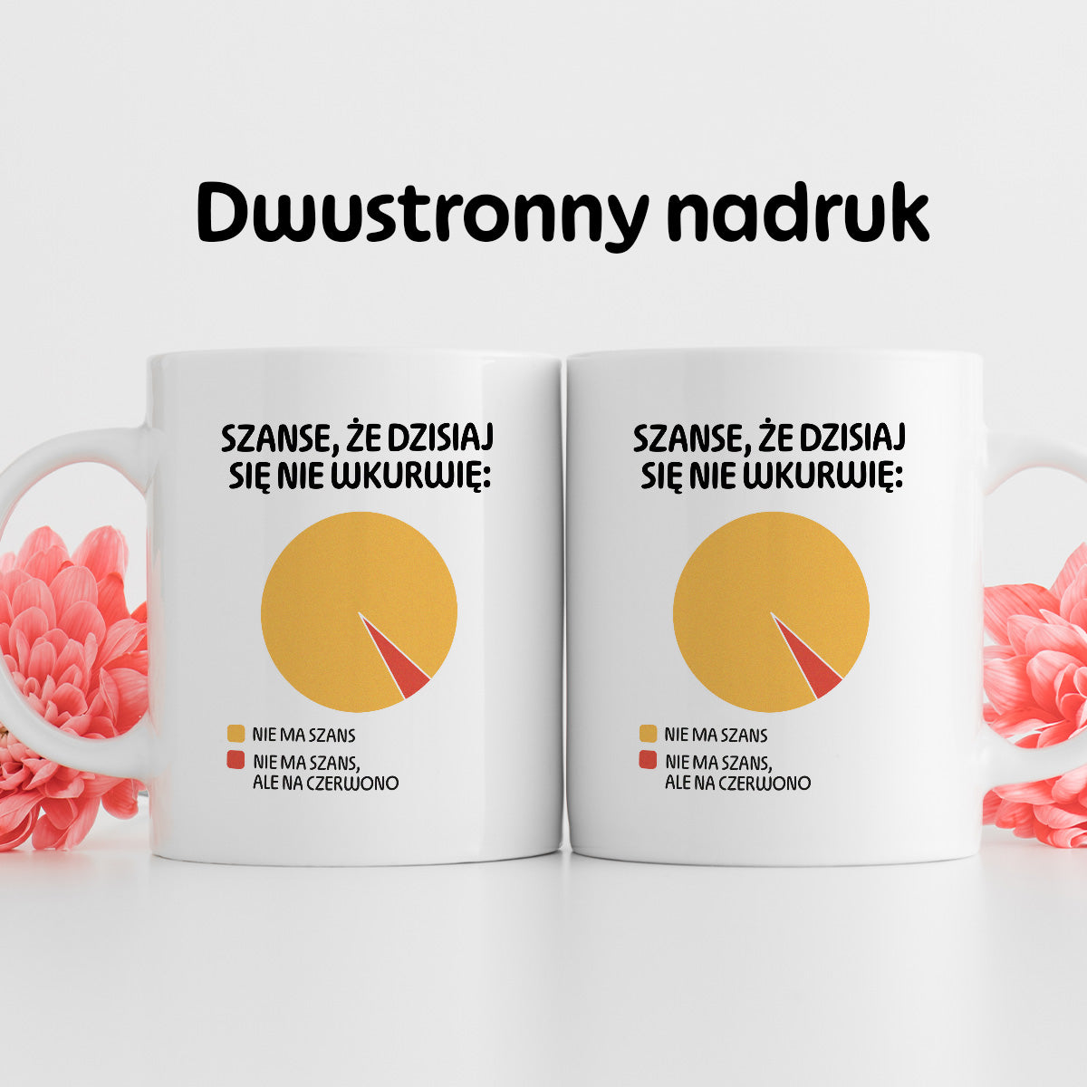 Kubek z nadrukiem - "Szanse, że dzisiaj się nie wkurwię" - WYKRES II