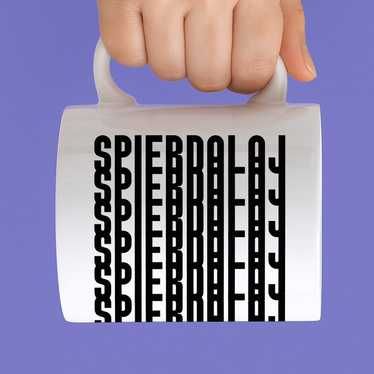 Kubek z nadrukiem INCOGNITO (wzorek) - "SPIERDALAJ"