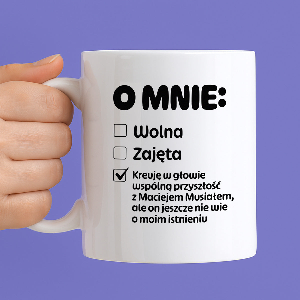 Kubek z nadrukiem "Mój status"