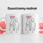 Kubek spersonalizowany z nadrukiem - "Dziękuję, że jesteś" z IMIONAMI