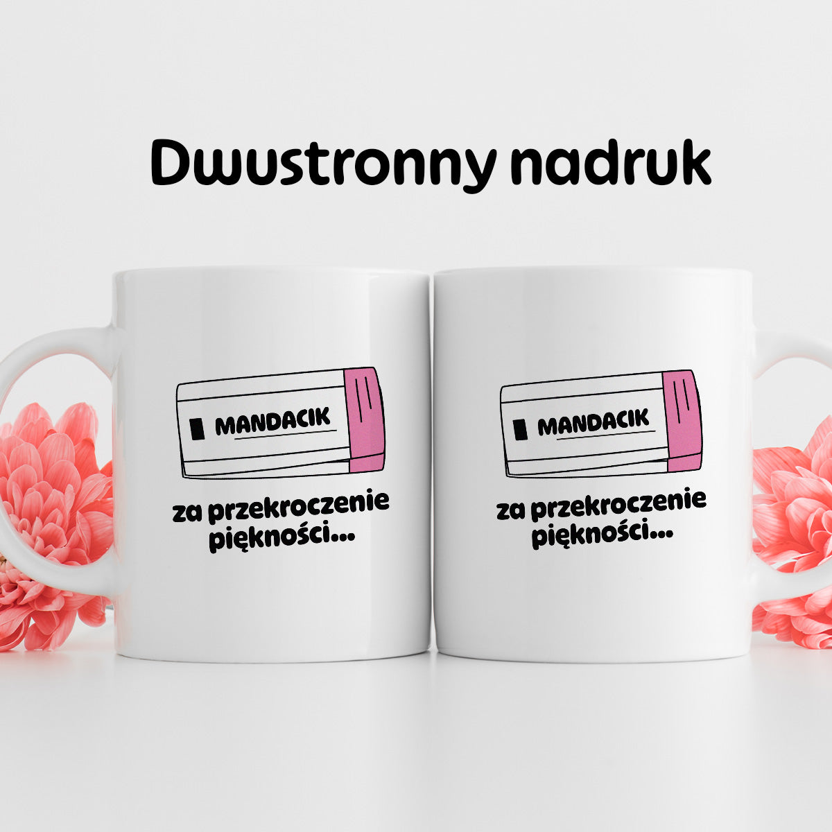 Kubek z nadrukiem "Mandacik za przekroczenie prędkości"