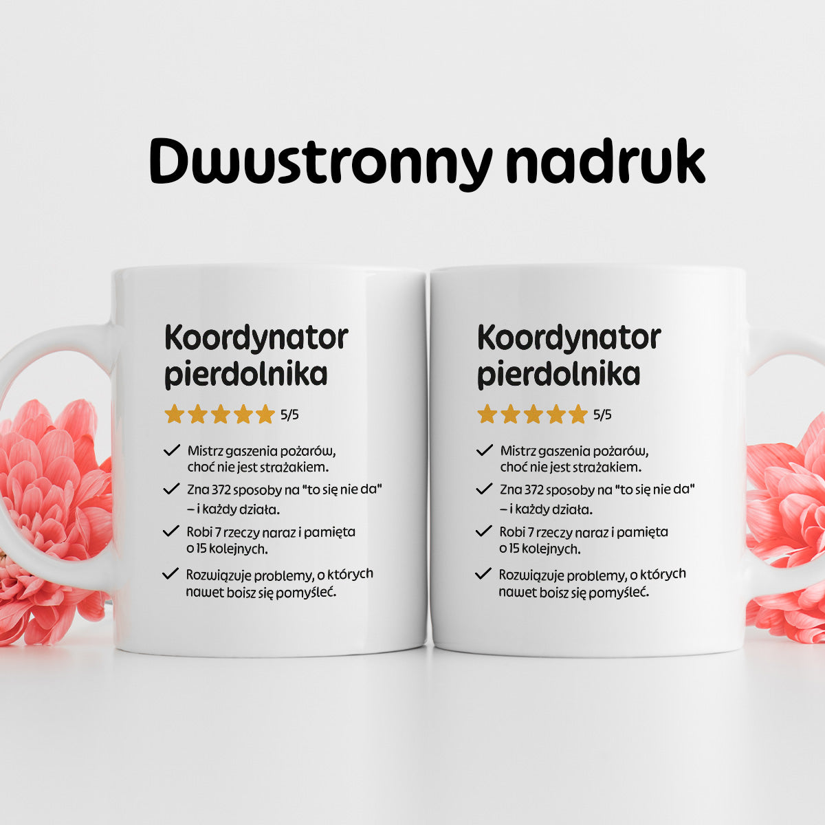 Kubek z nadrukiem "Koordynator pierdolnika"