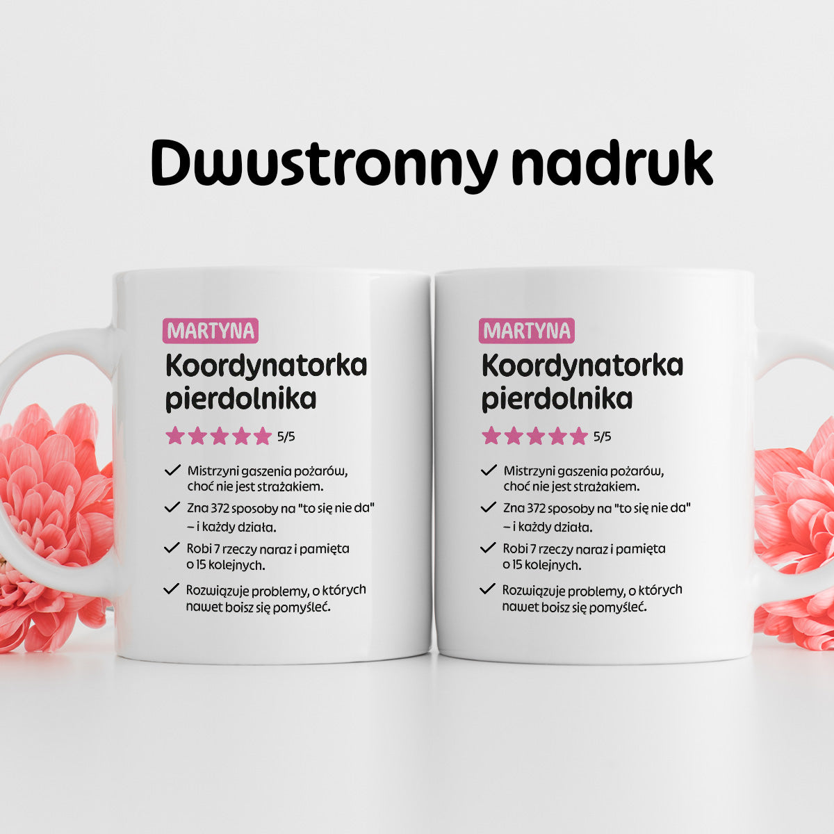 Kubek spersonalizowany z nadrukiem "Koordynatorka pierdolnika"