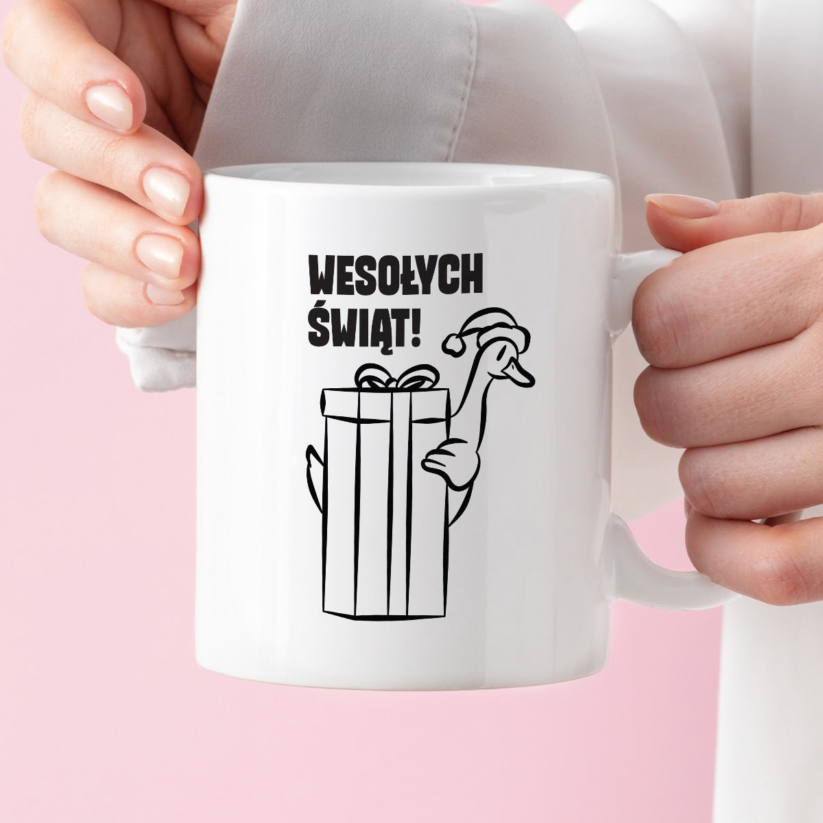 Kubek świąteczny z GĄSKĄ - "WESOŁYCH ŚWIĄT"