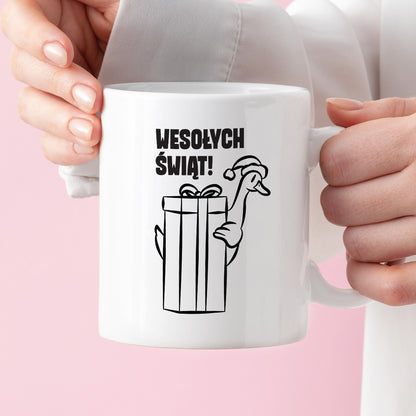 Kubek świąteczny z GĄSKĄ - "WESOŁYCH ŚWIĄT"
