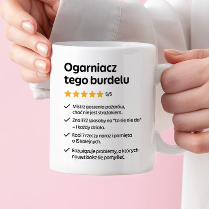 Kubek z nadrukiem "Ogarniacz tego burdelu"