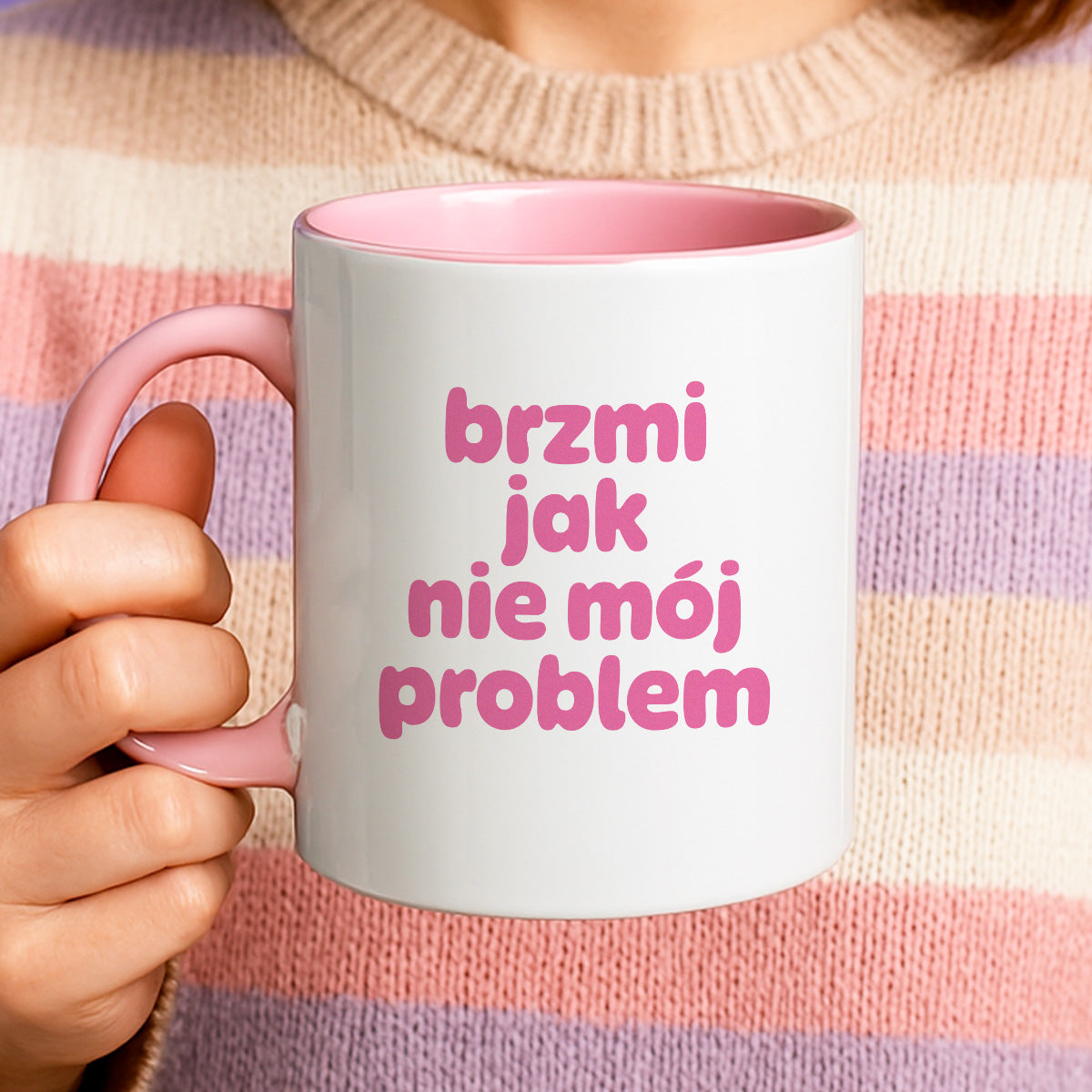 Kubek z nadrukiem "brzmi jak nie mój problem" v2
