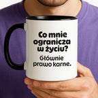 Kubek z nadrukiem - "Co mnie ogranicza? Głownie prawo karne."