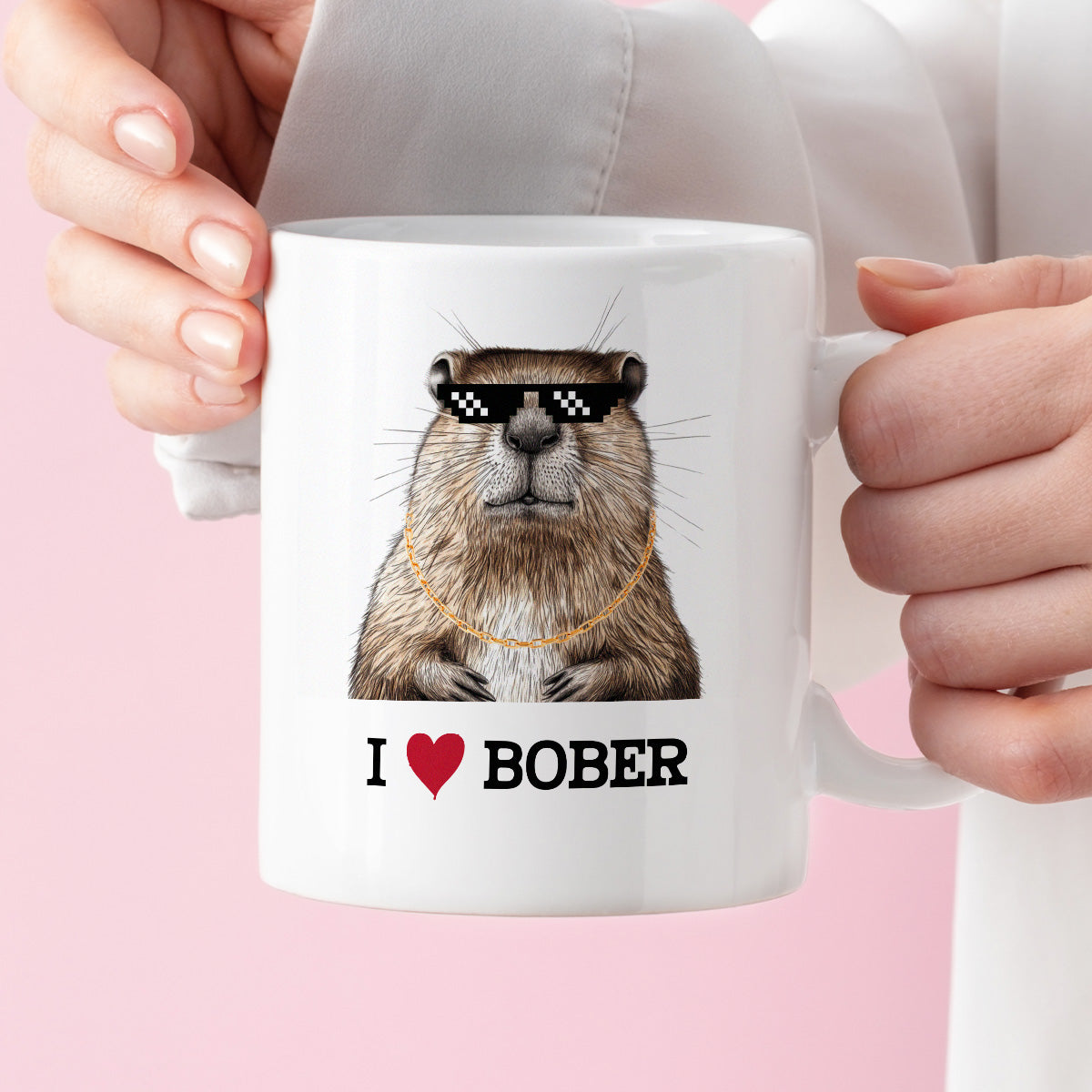 Kubek z nadrukiem "I love BOBER"