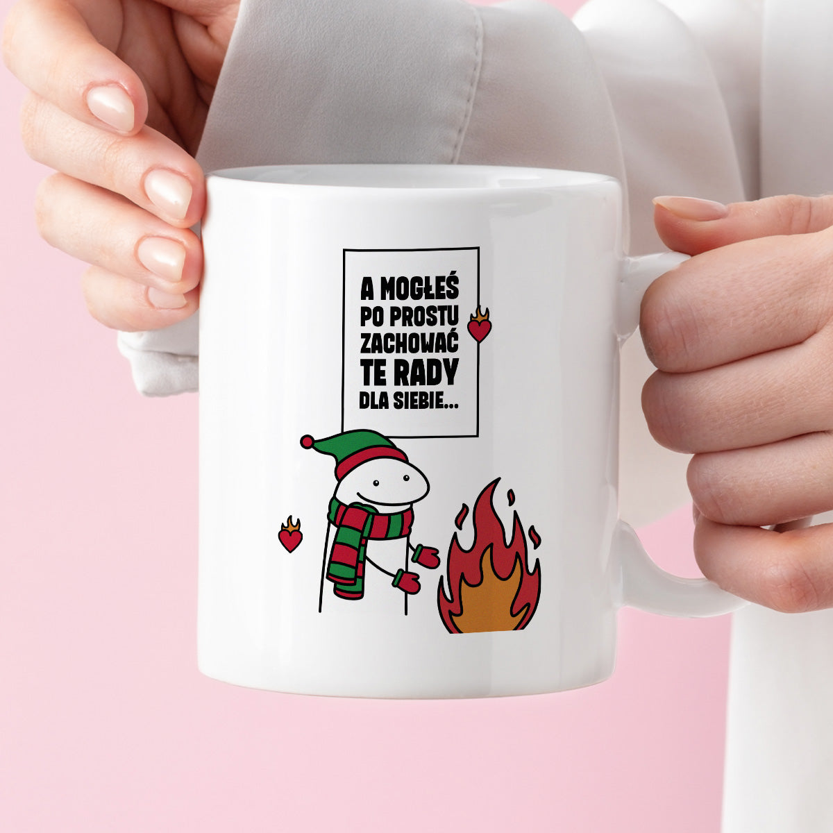 Kubek świąteczny mem "A mogłeś po prostu zachować te rady dla siebie..."