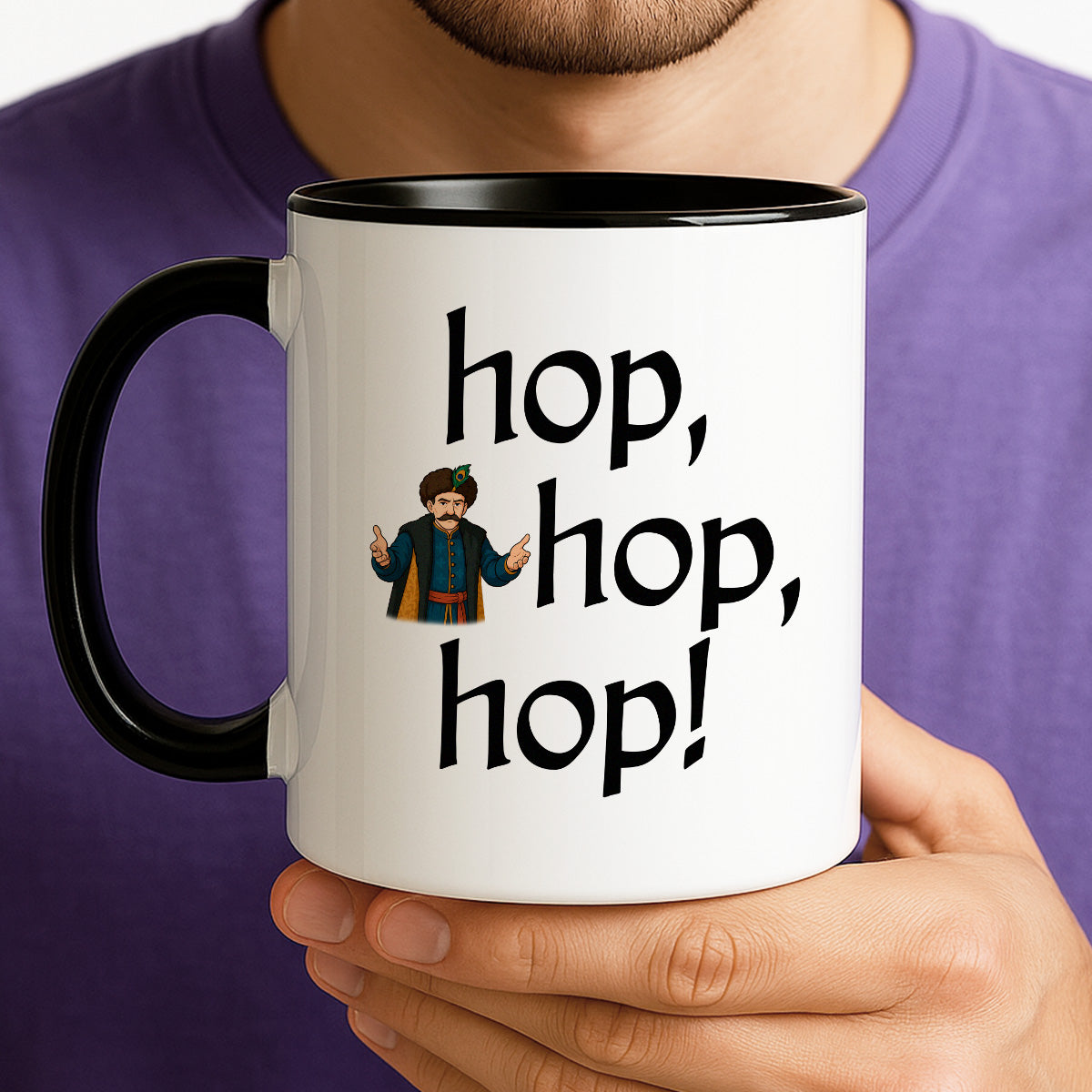 Kubek z nadrukiem "hop, hop, hop!" v2