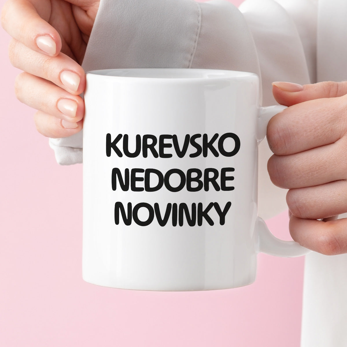 Kubek z nadrukiem - "kurevsko nedobre novinky"