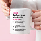 Kubek spersonalizowany z nadrukiem "Szefowa tego pierdolnika"
