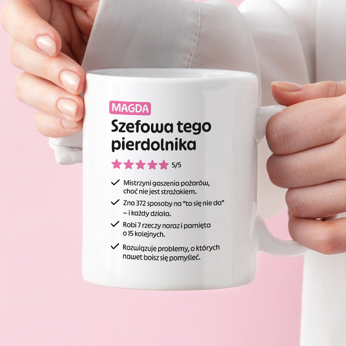 Kubek spersonalizowany z nadrukiem "Szefowa tego pierdolnika"