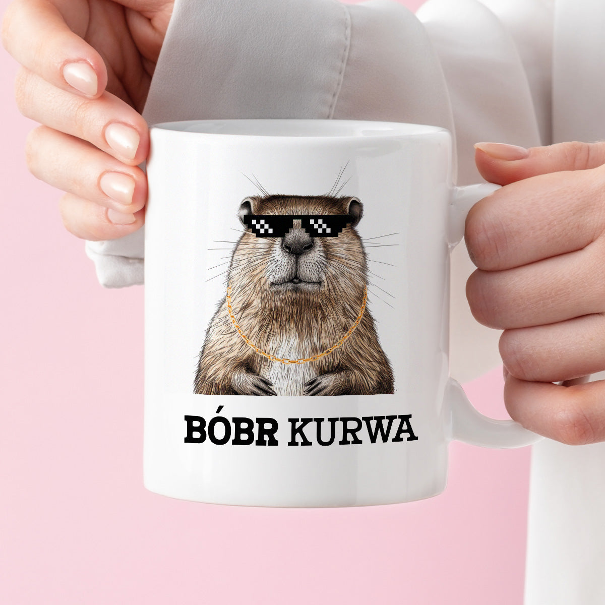 Kubek z nadrukiem "Bóbr kurwa" 😎