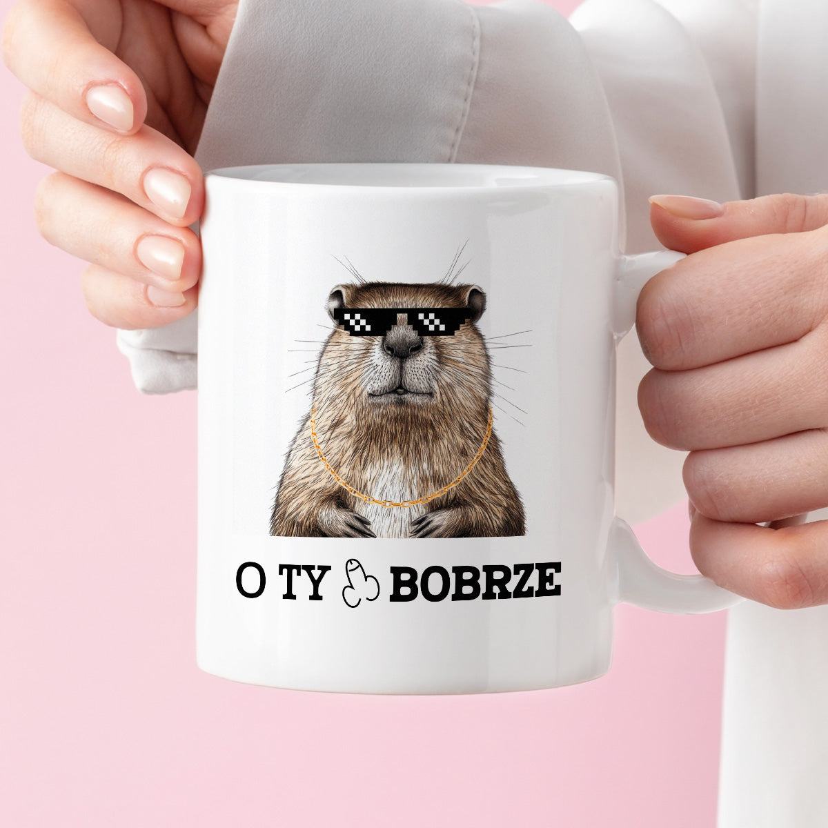 Kubek z nadrukiem "O Ty ch*ju bobrze"