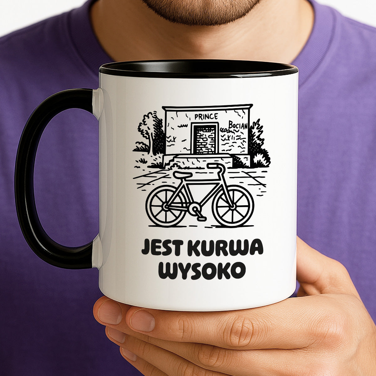 Kubek z nadrukiem - HITY POLSKIEGO INTERNETU - PAWEŁ JUMPER - "Jest kurwa wysoko"