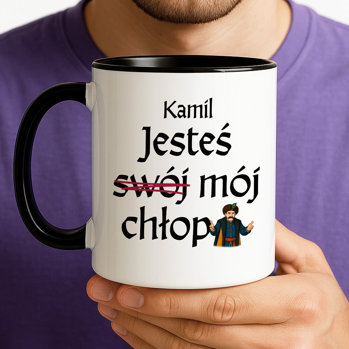 Kubek z nadrukiem "Jesteś (swój) mój chłop" SPERSONALIZOWANY v2