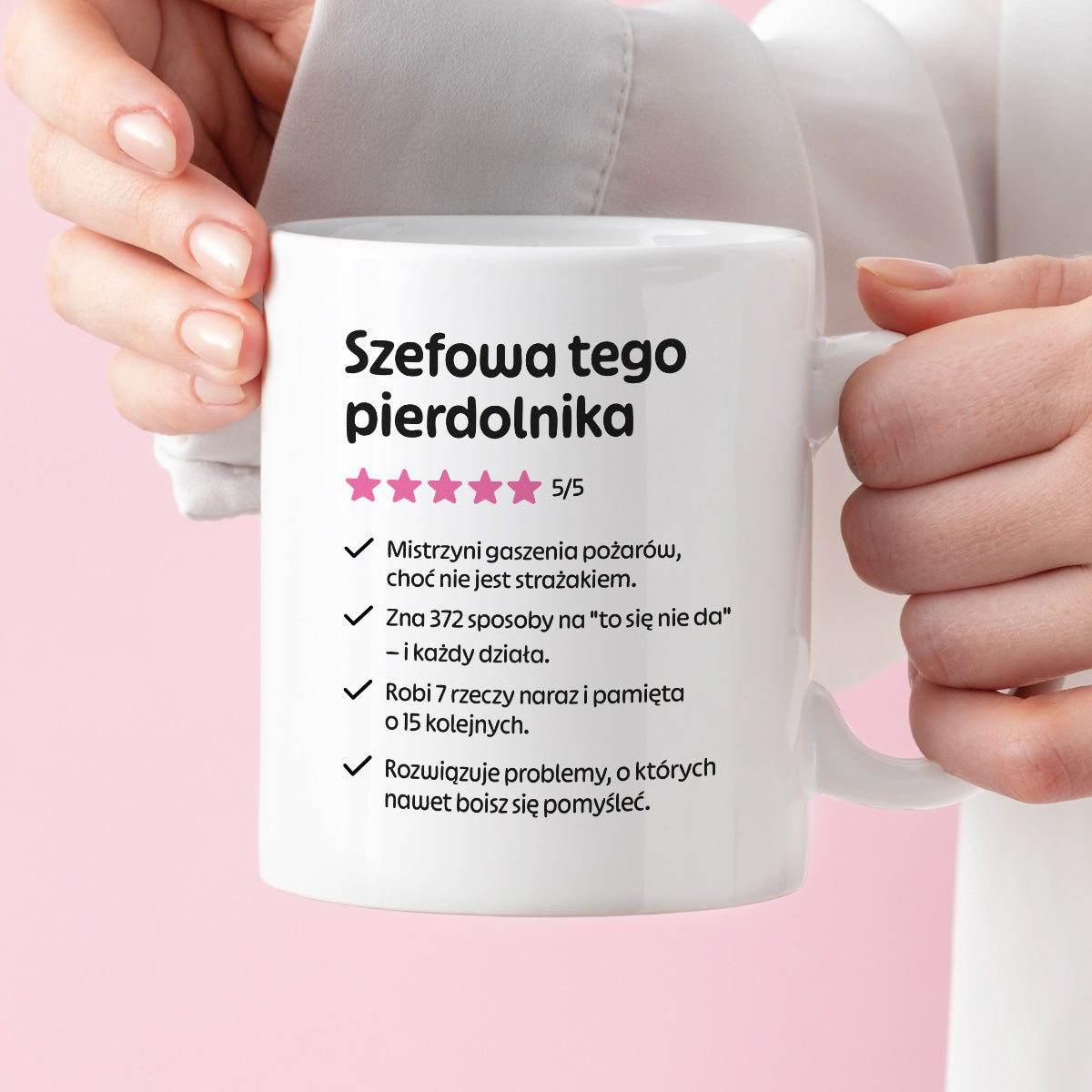 Kubek z nadrukiem "Szefowa tego pierdolnika"