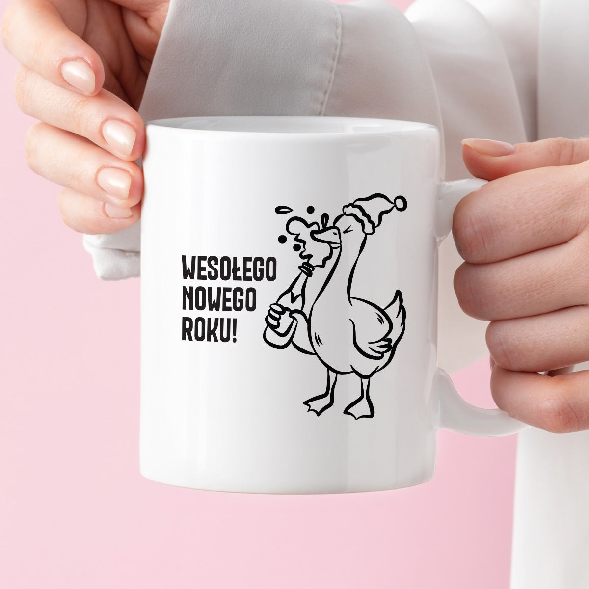 Kubek świąteczny z GĄSKĄ - "WESOŁEGO NOWEGO ROKU"