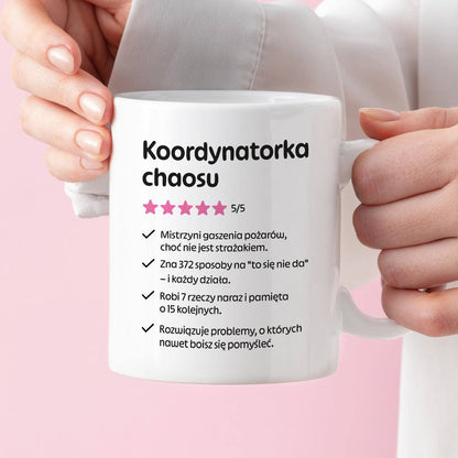 Kubek z nadrukiem "Koordynatorka chaosu"