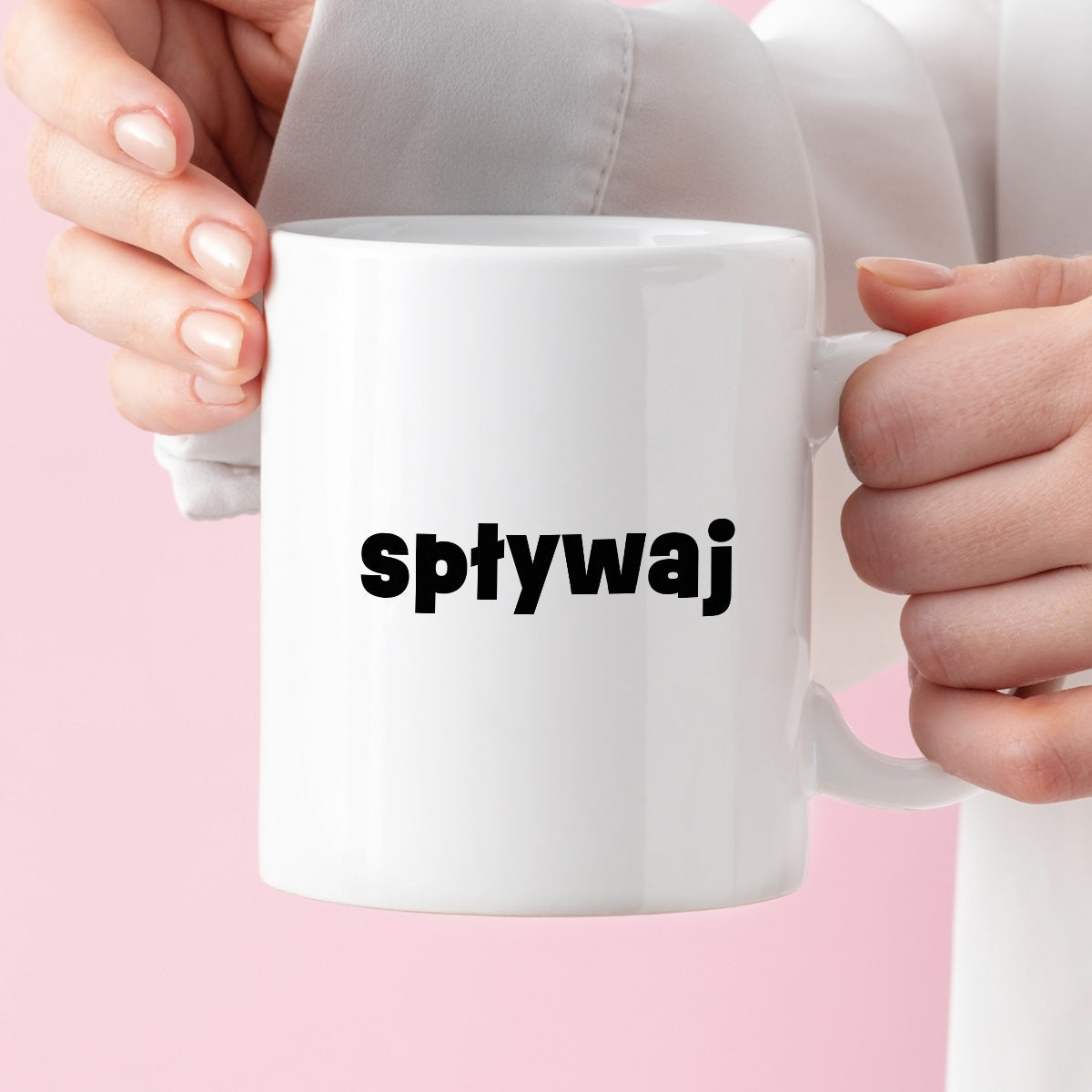 Kubek z nadrukiem "spływaj"