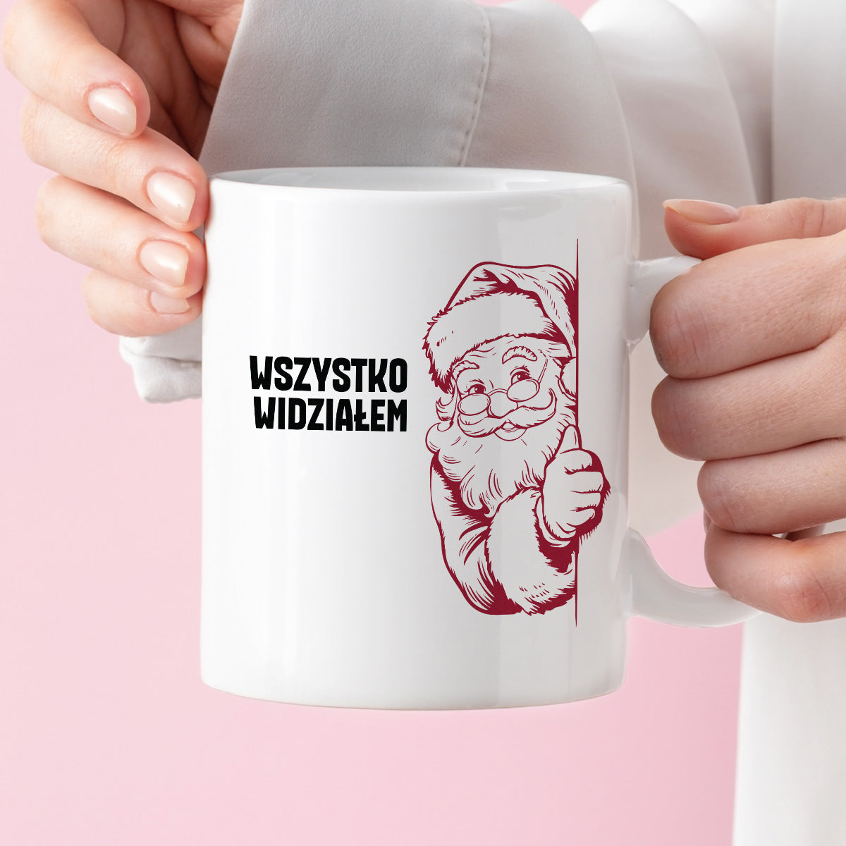 Kubek świąteczny z Mikołajem "Wszystko widziałem"