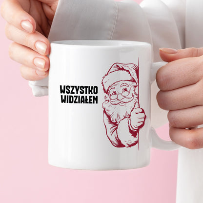 Kubek świąteczny z Mikołajem "Wszystko widziałem"