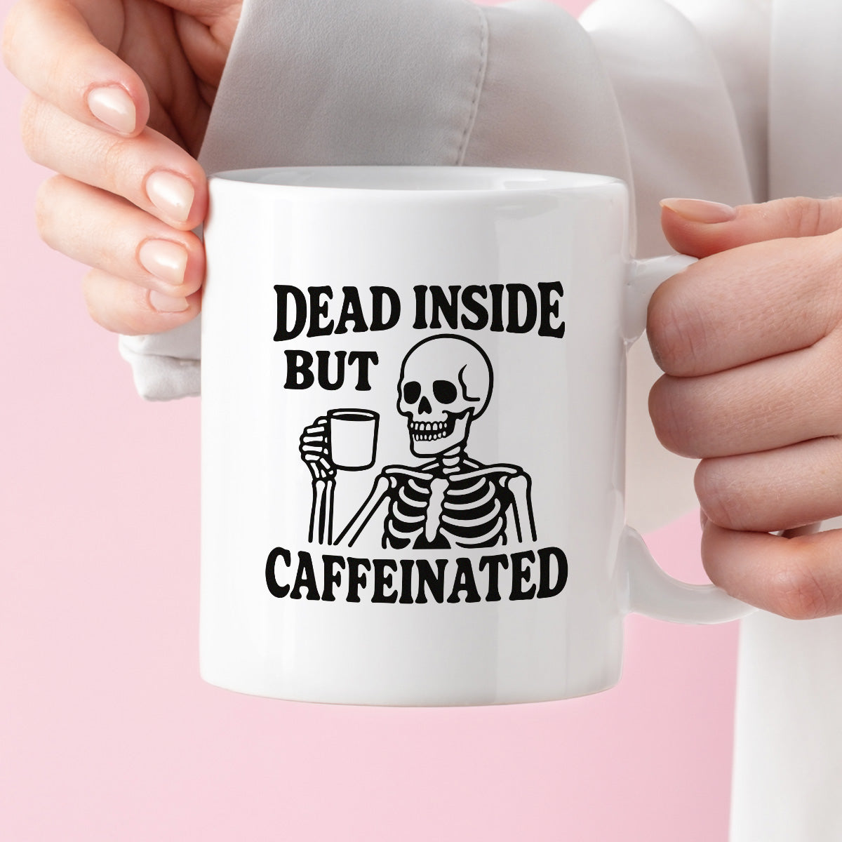 Kubek z nadrukiem "Dead inside but caffeinated"
