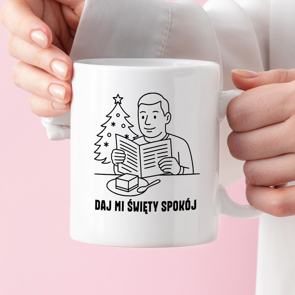 Kubek świąteczny z cytatem TATY - "Daj mi święty spokój"