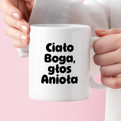 Kubek z nadrukiem "Ciało Boga, głos Anioła"