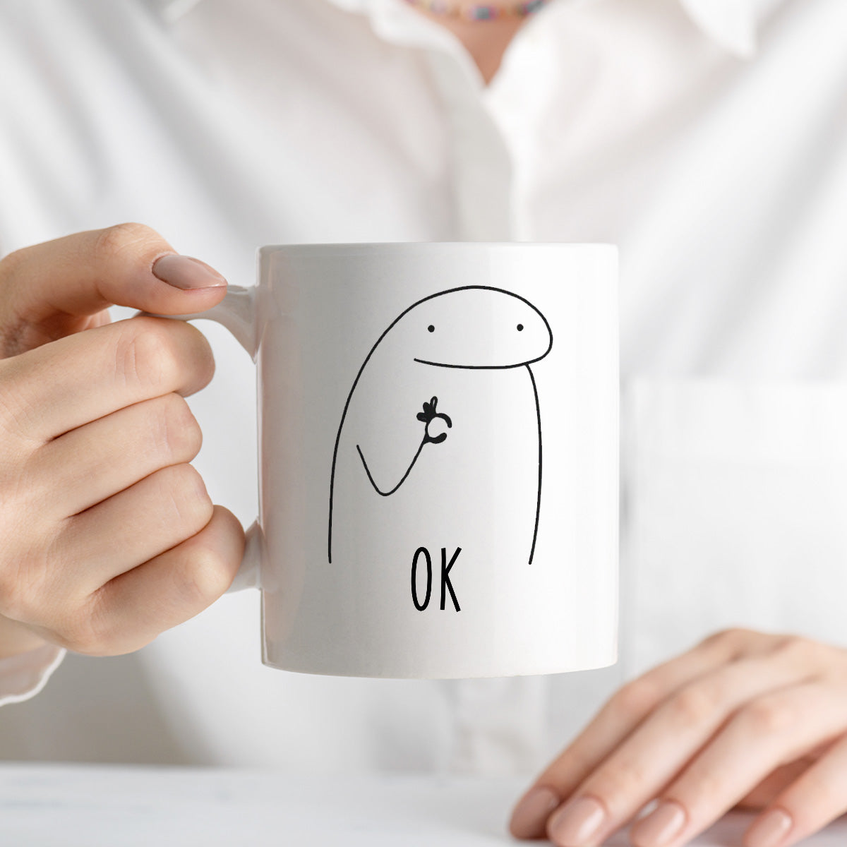 Kubek z nadrukiem "OK"