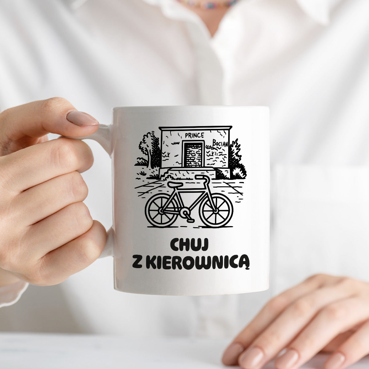 Kubek z nadrukiem - HITY POLSKIEGO INTERNETU - PAWEŁ JUMPER - "Chuj z kierownicą"
