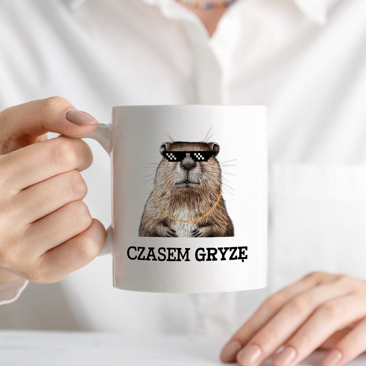 Kubek z nadrukiem "Czasem gryzę"