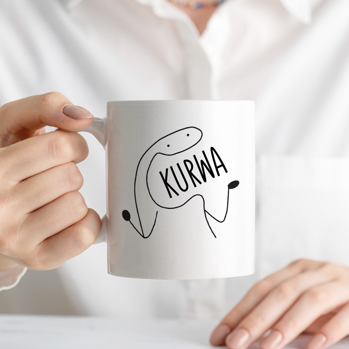 Kubek z nadrukiem "KURWA"