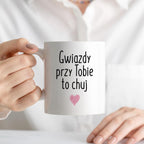 Kubek z nadrukiem "Gwiazdy przy Tobie to chuj" FB