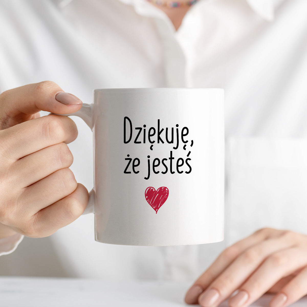 Kubek z nadrukiem "Dziękuję, że jesteś"