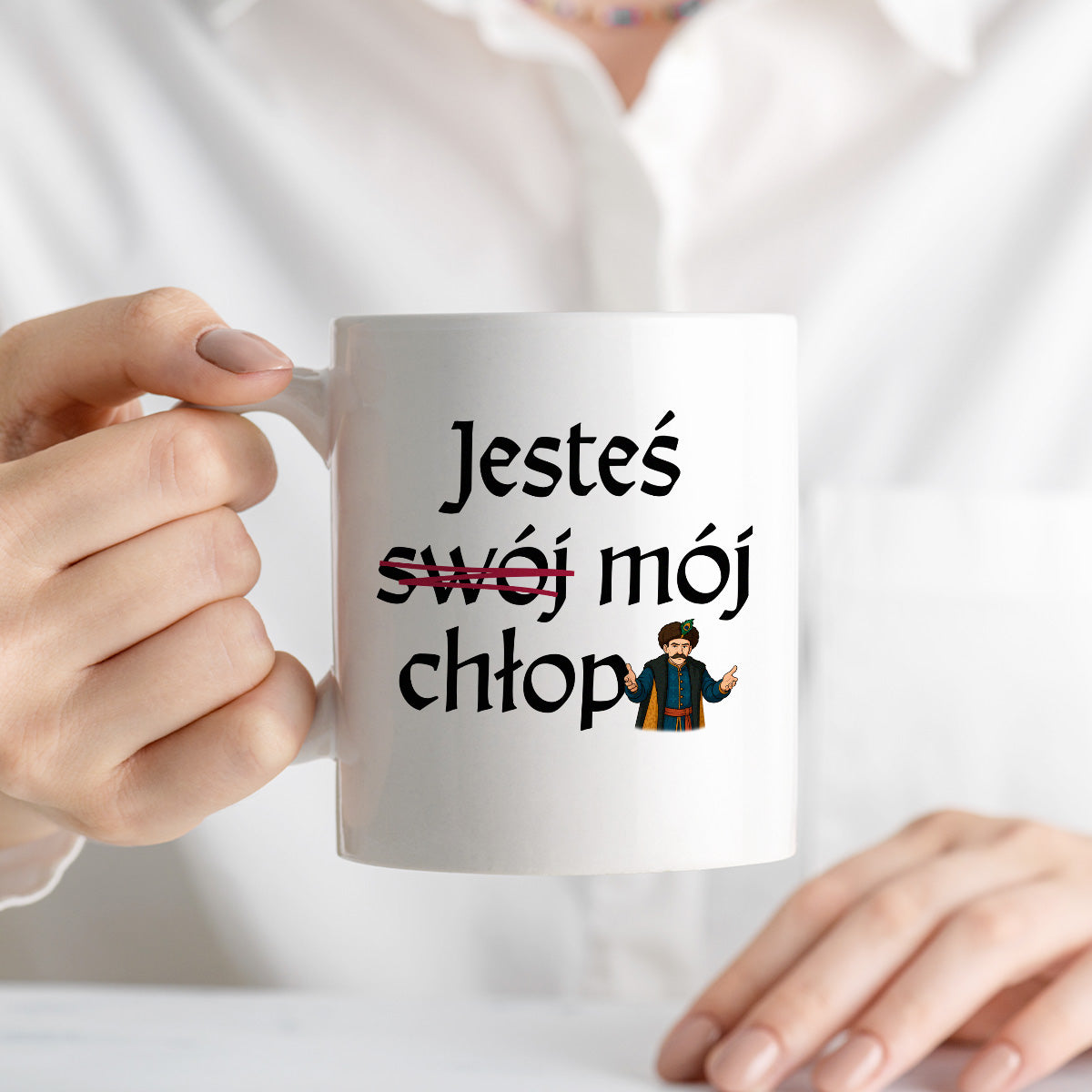 Kubek z nadrukiem "Jesteś (swój) mój chłop" v2