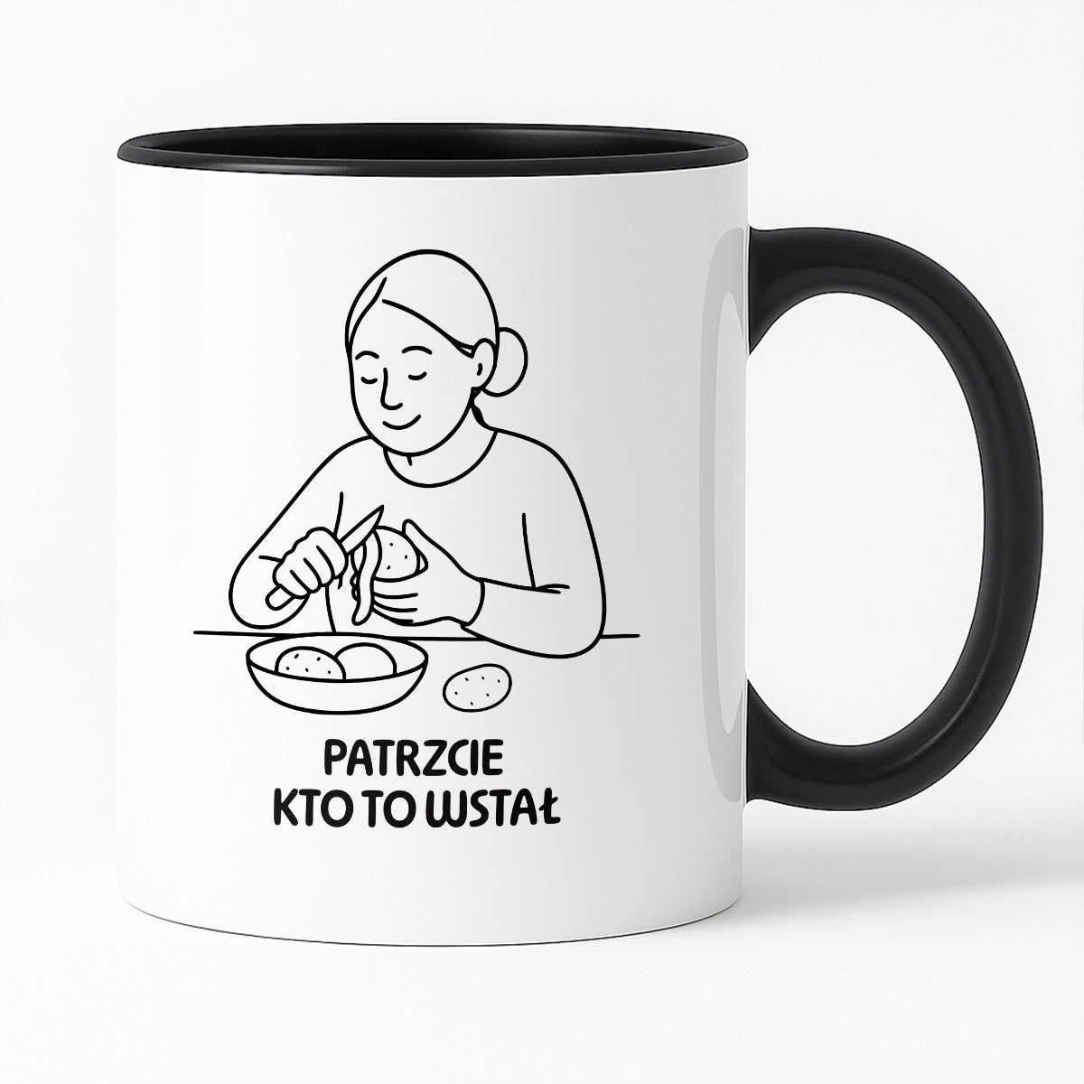 Kubek z nadrukiem "Patrzcie kto to wstał" - Cytaty MAMY - DZIEŃ MAMY